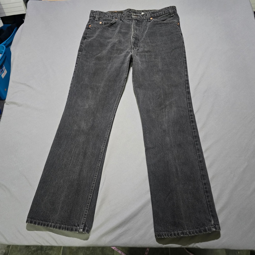 Levi's 517 Bootcut Jeans Mens 38x34 Faded Black Orange Tab Vintage 1998 USA